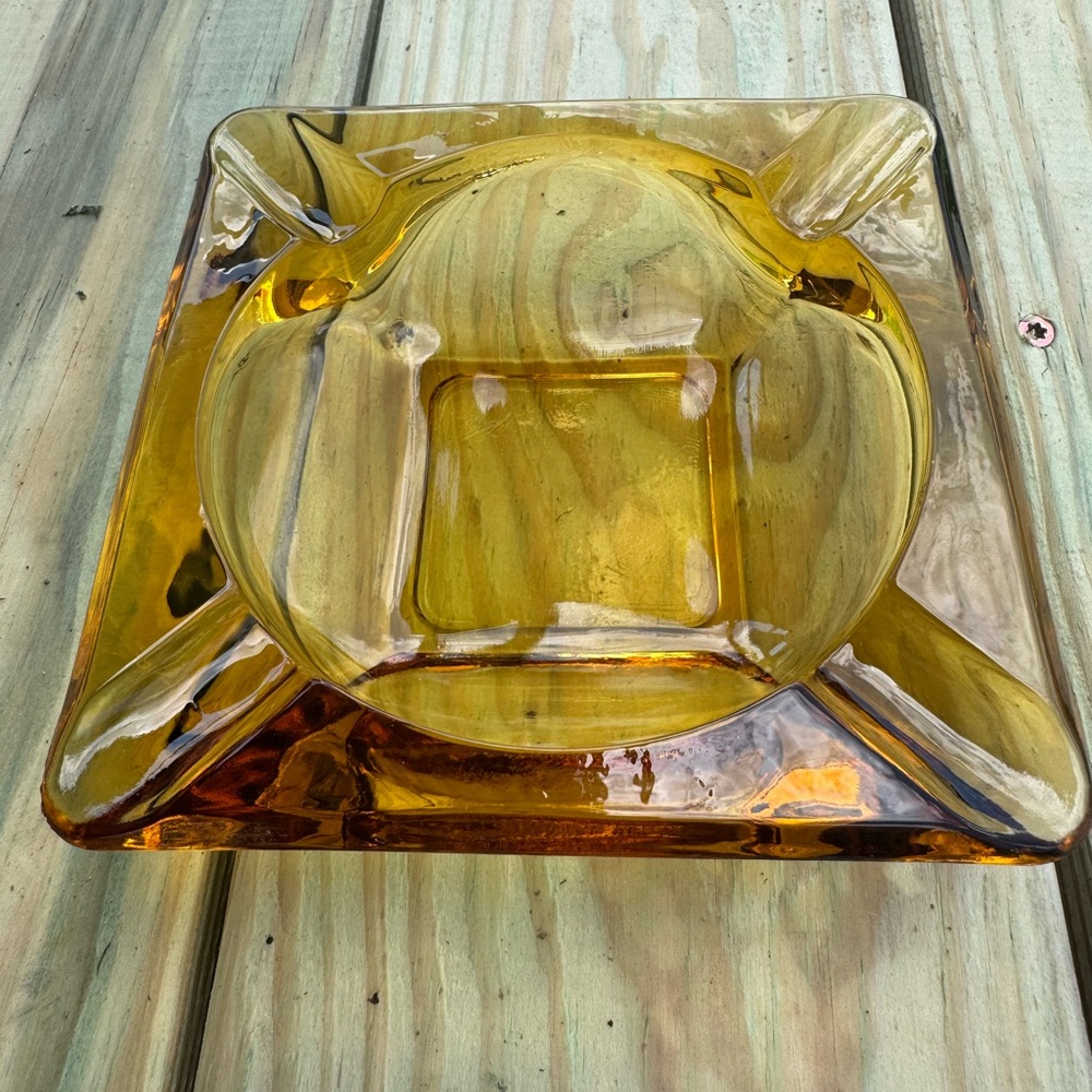 Vintage Amber Glass Dish